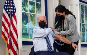 President Biden and Sen. Mitch McConnell got their booster shots Monday.