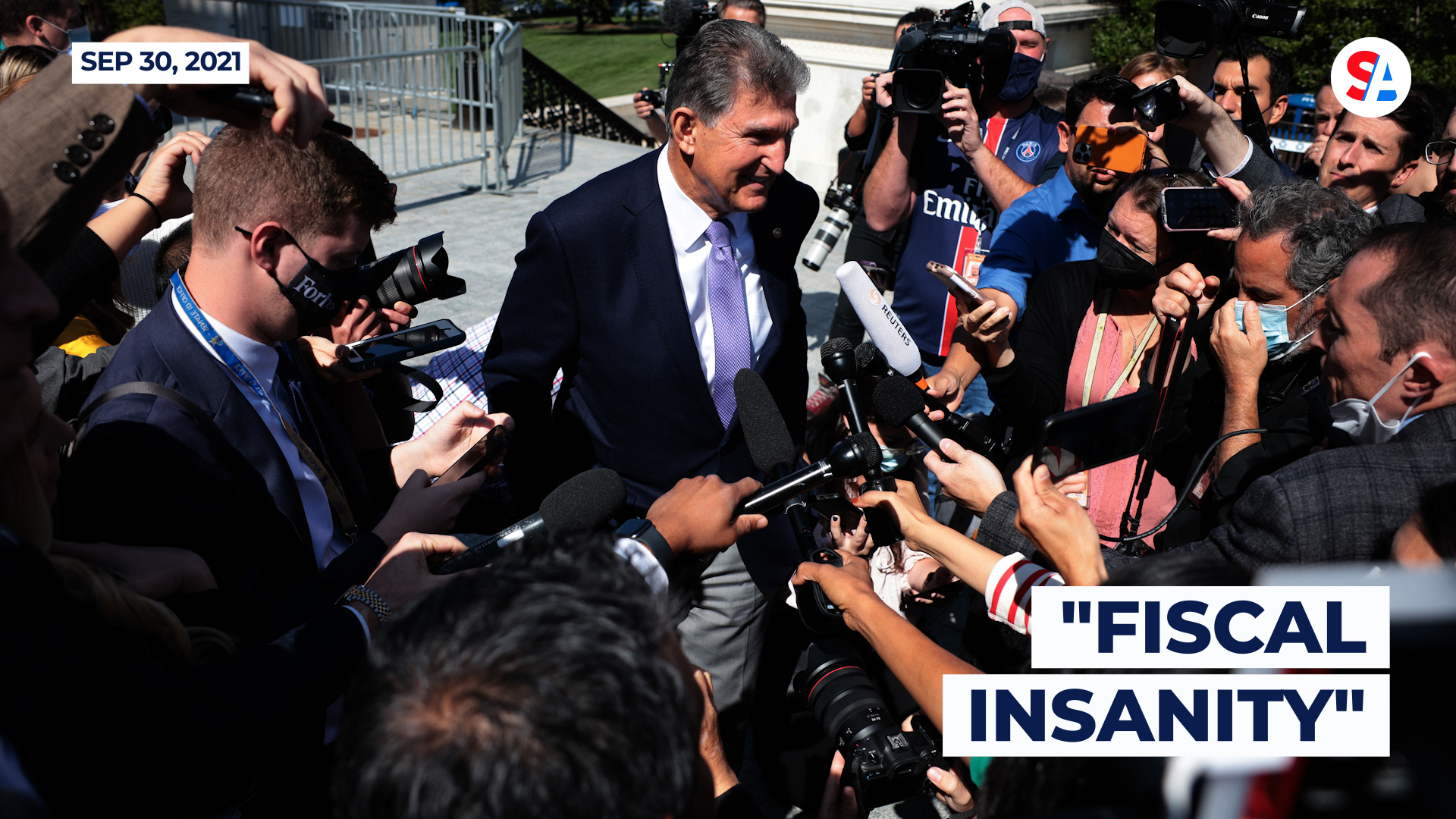 Senator Joe Manchin (D-WV) likened Democrats' .5 trillion spending proposal to "fiscal insanity."