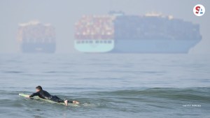 Cargo ships are backed up at California ports, spelling trouble for Christmas shoppers.