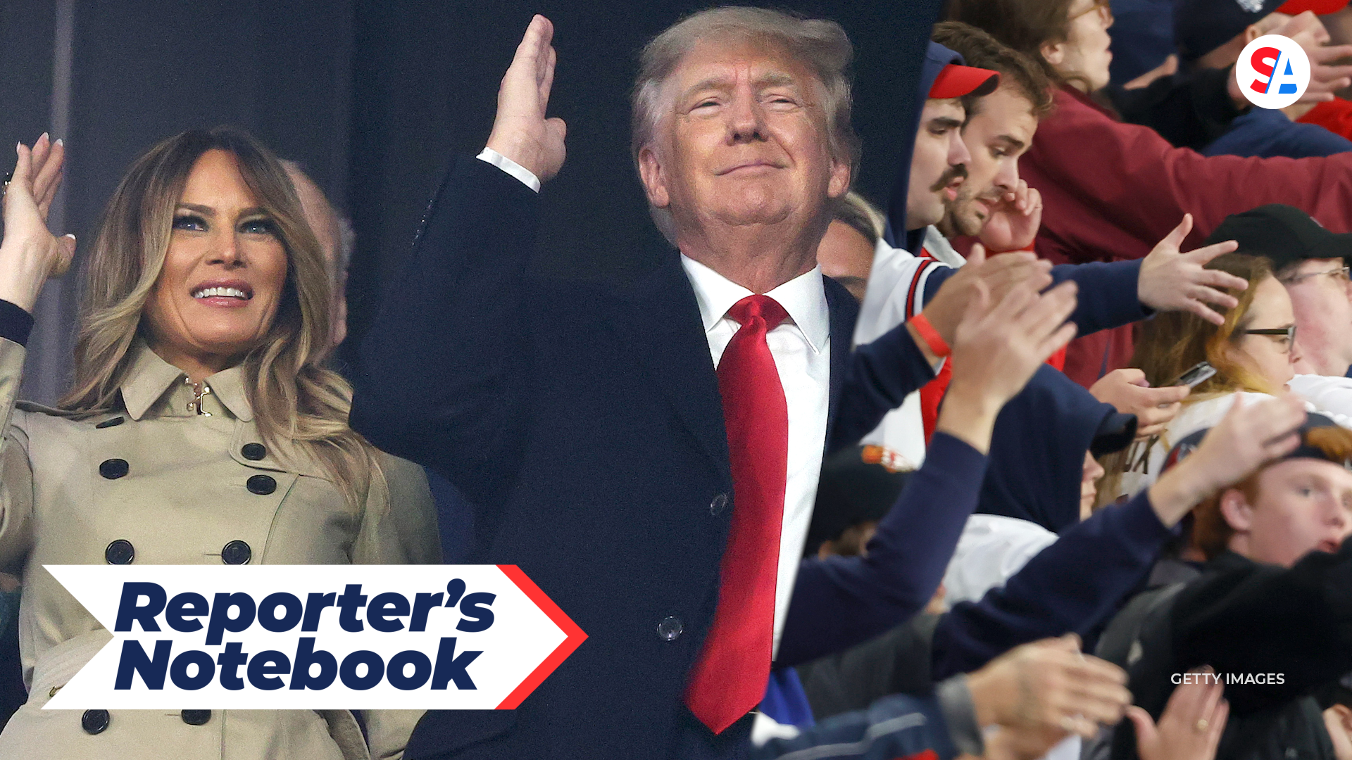 Former President Donald Trump and first lady Melania joined Braves fans in the controversial 'Tomahawk chop' while attending game four of the 2021 World Series in Atlanta. Trump's participation reignited the debate over whether the franchise should continue the home game tradition.