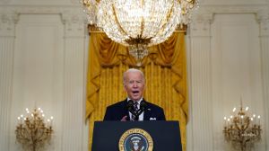 President Joe Biden announced the White House has issued its first round of sanctions following Russia's invasion of Ukraine.