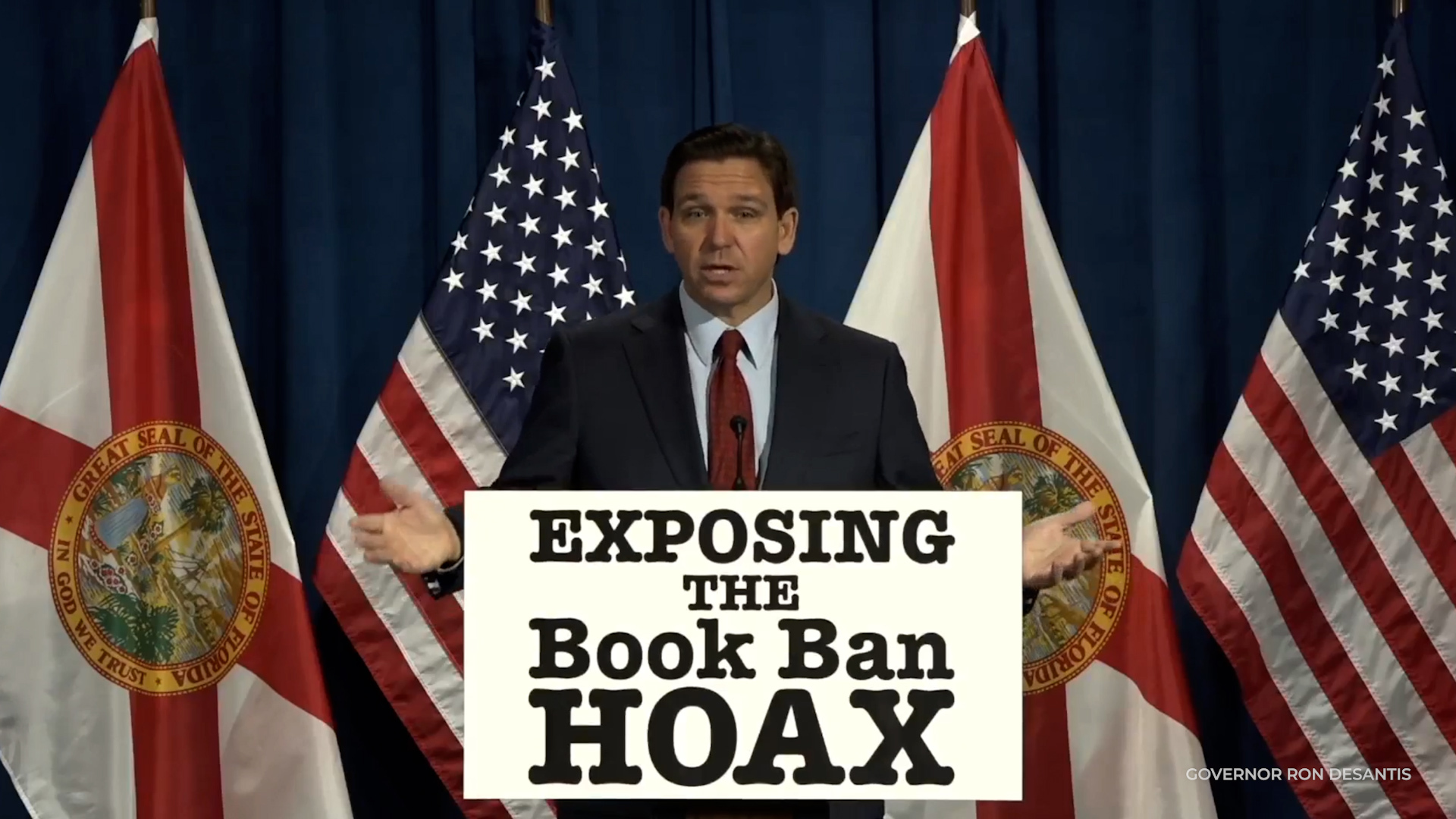 Gov. Ron DeSantis defended Florida's record of removing books from schools, as he faces criticism from critics who call it "political."