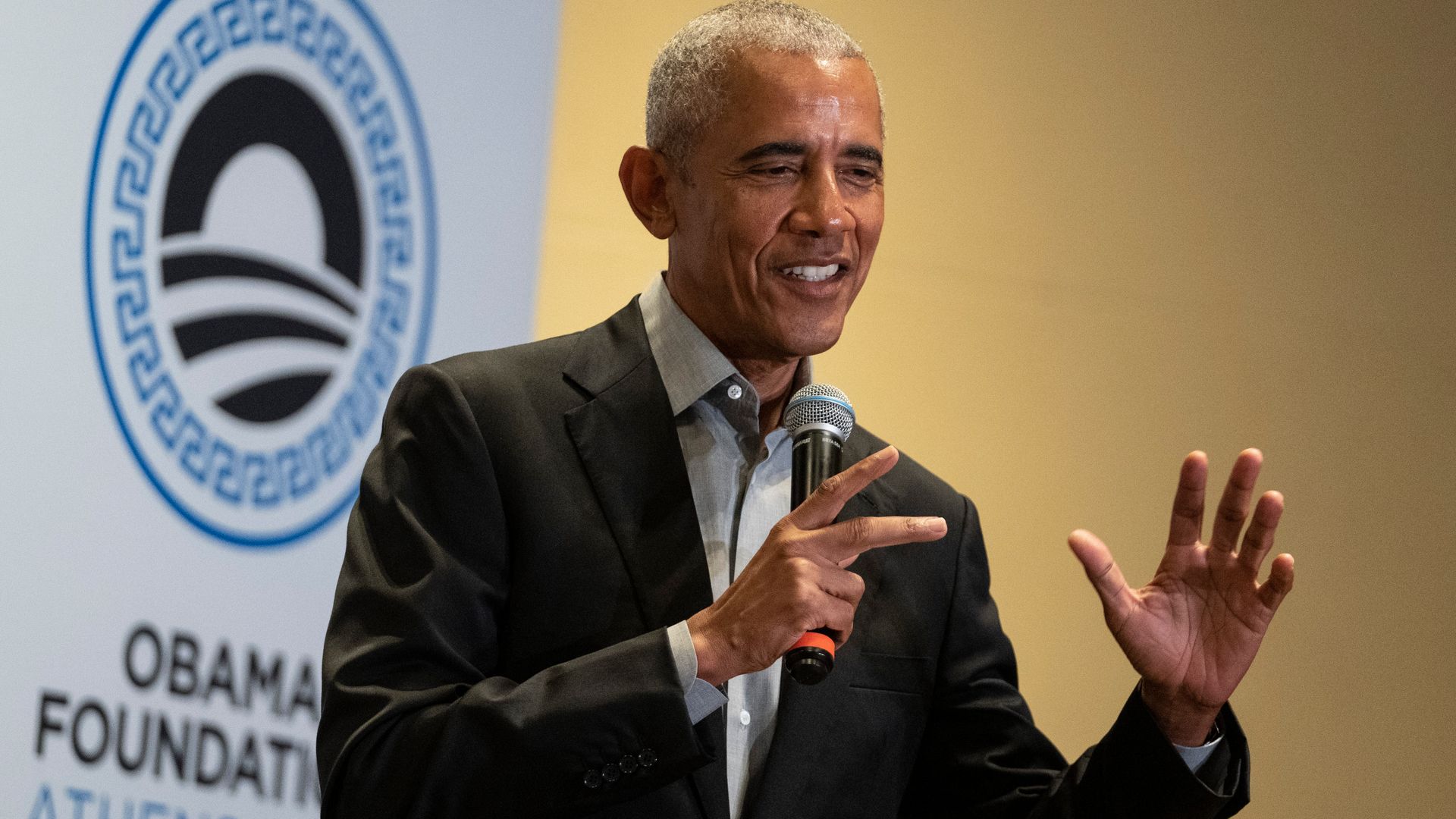 Former president Barack Obama is featured in a library's TikTok showing readers holding up banned books.