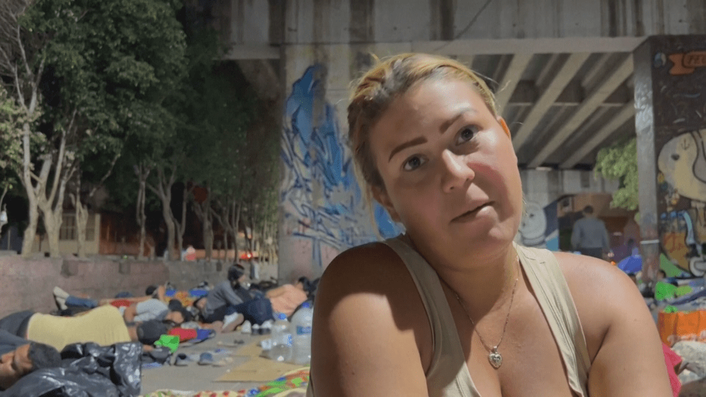 Mayela Villegas, whose family spent three days in Irapuato waiting for the train, was among 7.7 million people to leave Venezuela in recent years, and spent three years in neighboring Colombia.(AP shot by Megan Janetsky)