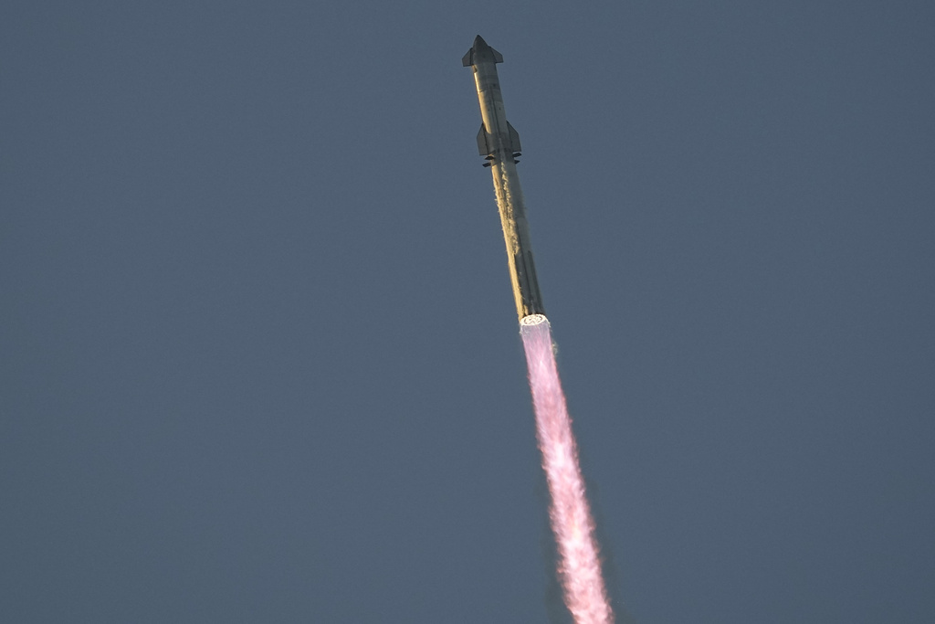 SpaceX's mega rocket Starship launches for a test flight from Starbase in Boca Chica, Texas, Saturday, Nov. 18, 2023. (AP Photo/Eric Gay)