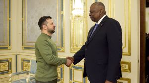 U.S. Defense Secretary Lloyd Austin visited Kyiv on Monday, Nov. 20, to speak with President Volodymyr Zelenskyy.