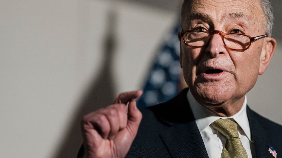 Senate Minority Leader Chuck Schumer claimed that President Donald Trump's federal loan freeze has made many Americans "aroused."