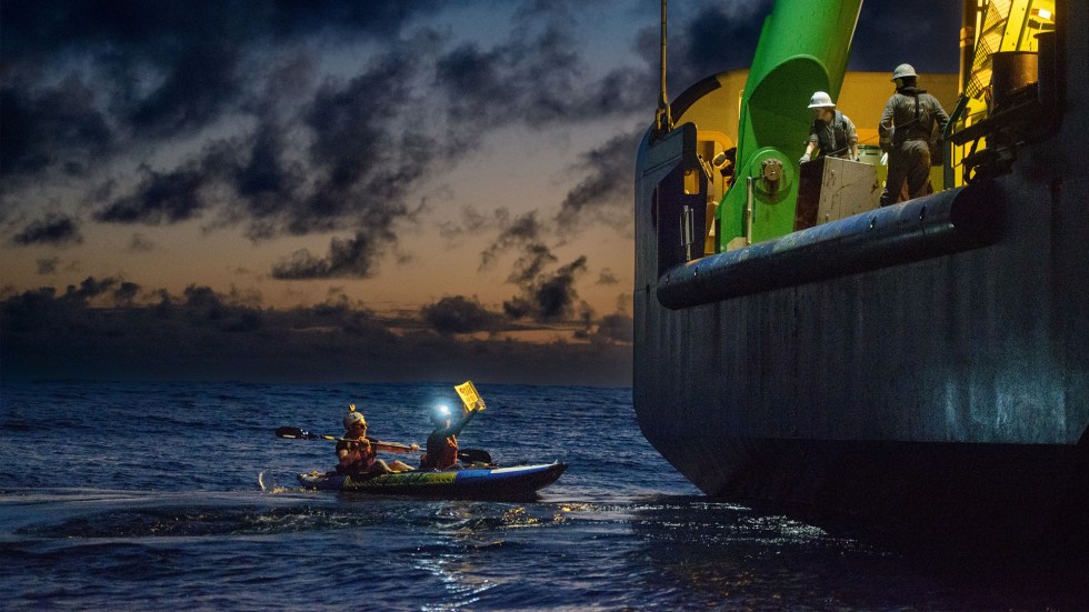 In the Pacific Ocean, environmental activists from Greenpeace are protesting against The Metals Company's deep sea mining ambitions.