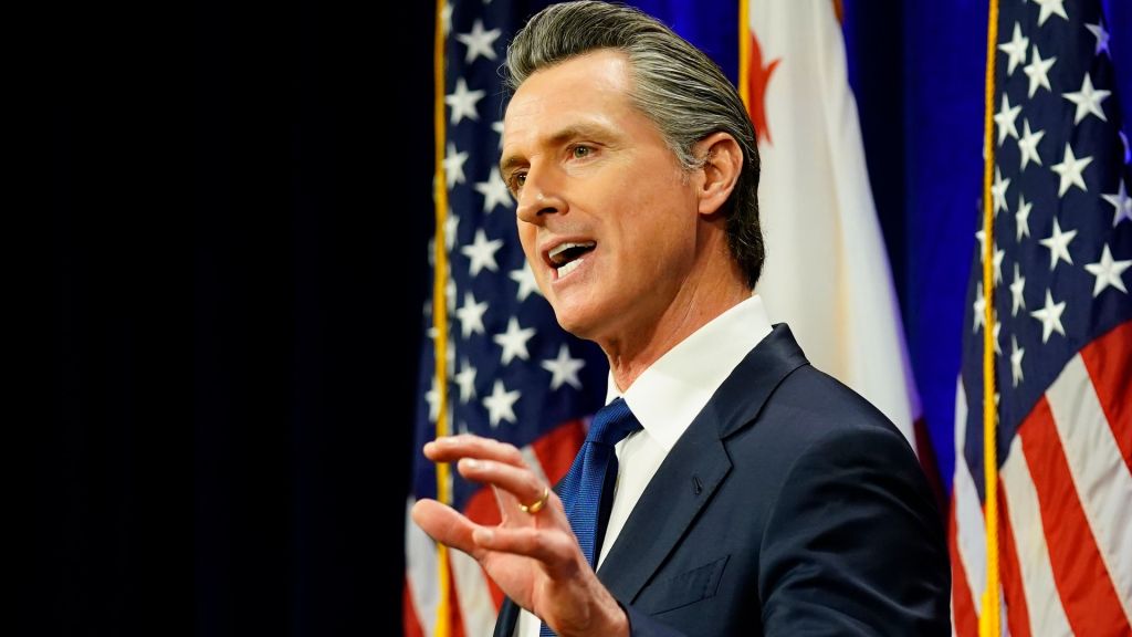 Gov. Gavin Newsom praised President Biden during his State of the State address, contrasting Donald Trump's GOP to pre-World War II fascism.