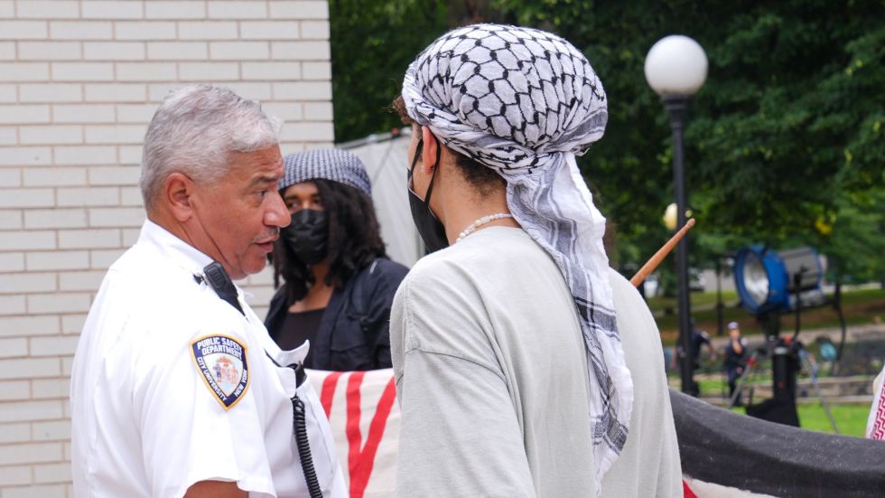 A fake protest created by a popular TV series on Queens College campus in New York City prompted actual protesters to show up in anger.