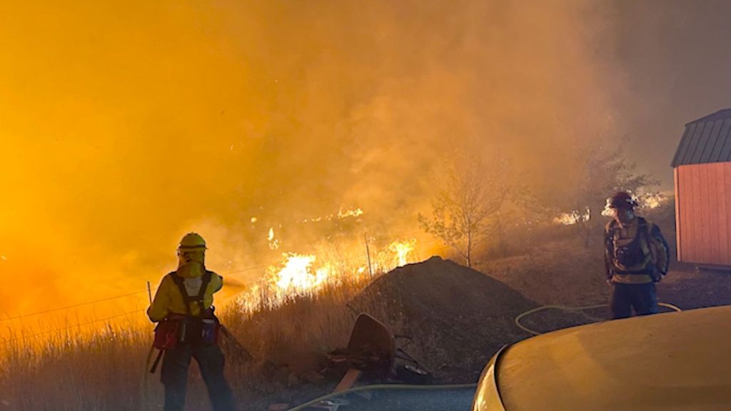 A wildfire in Oregon is now the largest active blaze in the U.S., sending smoke into neighboring states and creating air quality issues.