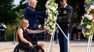 There's controversy over former President Donald Trump's recent visit to Arlington National Cemetery.