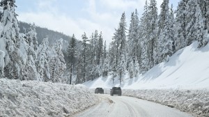 An unusually strong and rare snow system swept through California's Sierra Nevada mountain range early Saturday, Aug. 24.