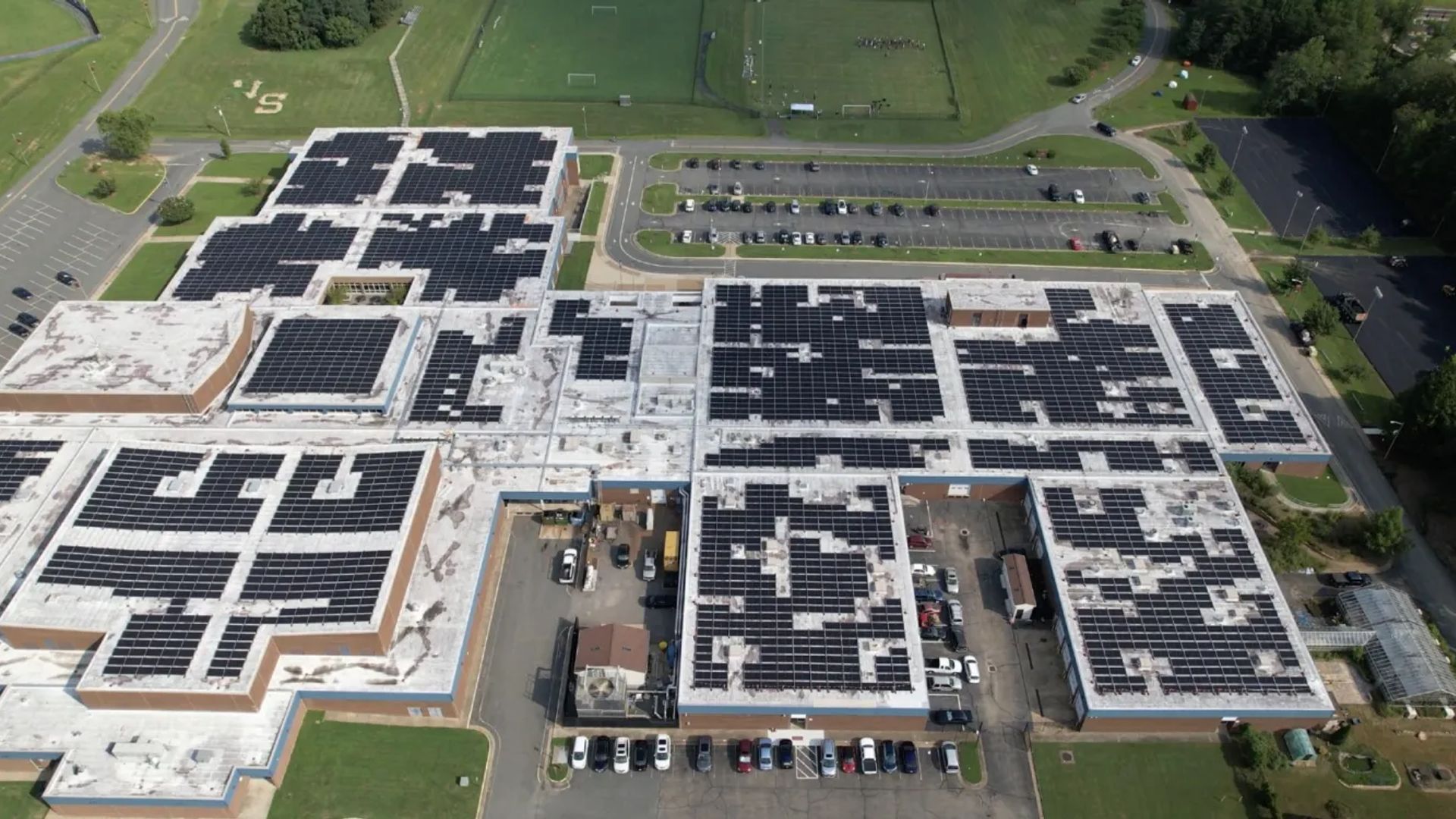 A Virginia high school unveiled the completion of a major solar panel project.