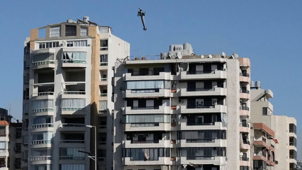 Pictures show the moment an Israeli bomb struck a building in Lebanon on Tuesday. Israel says the building stored Hezbollah weapons.