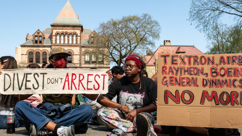 Brown University suspends Students for Justice in Palestine chapter after protest, citing "threatening" actions, amid ongoing divestment controversy.