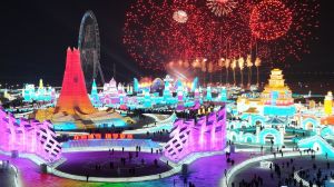 China is expecting thousands of tourists to book a flight to see the largest ice and snow park in the world.