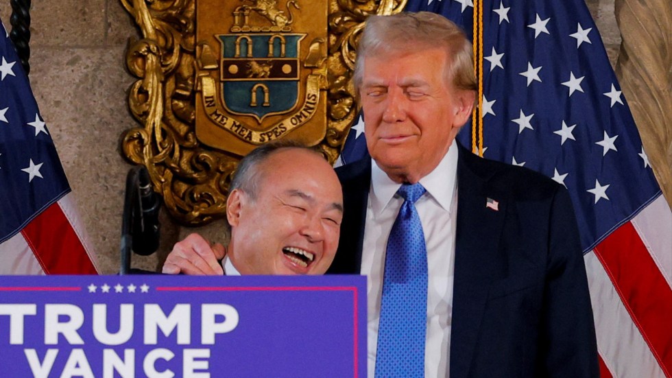 SoftBank is doubling down with its investment in President-elect Donald Trump's economy, committing $100 billion during Trump's second term.