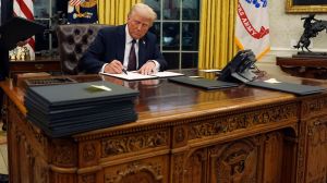 President Donald Trump signed a slew of executive orders in the hours after taking office Monday.