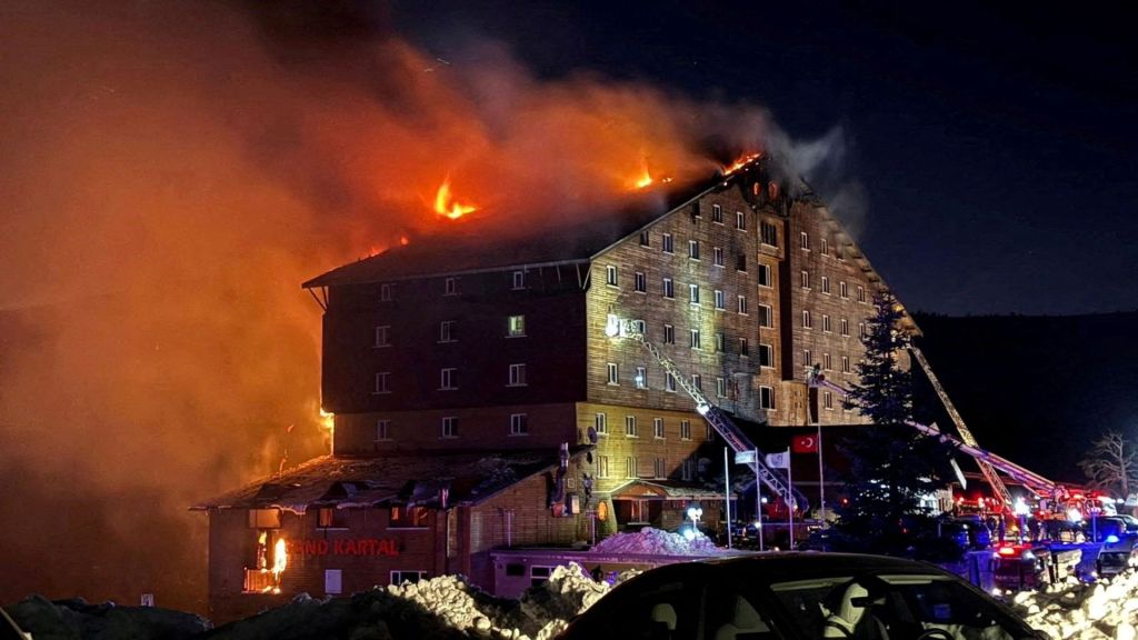 Authorities say that at least 66 people were killed and dozens more people were injured in a fire at a ski resort hotel in northwest Turkey.