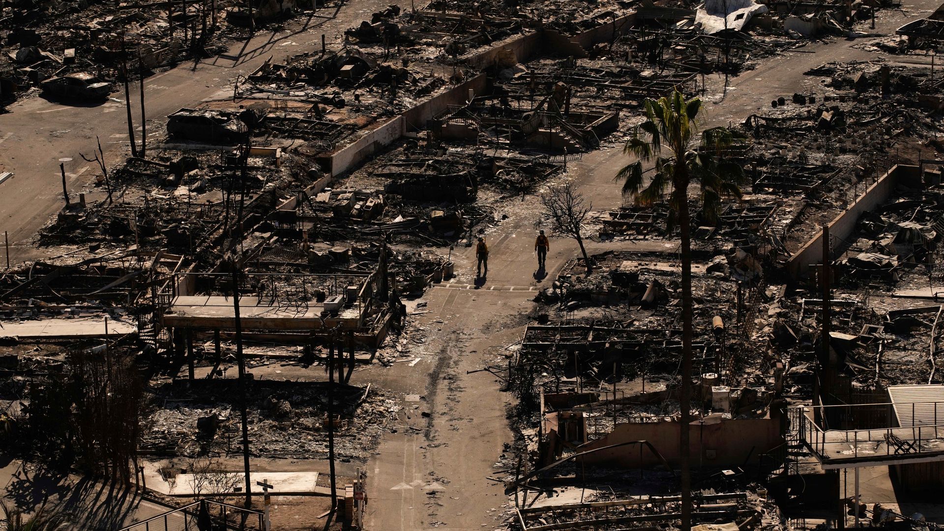 Strong winds are threatening firefighters' progress in the Los Angeles area.