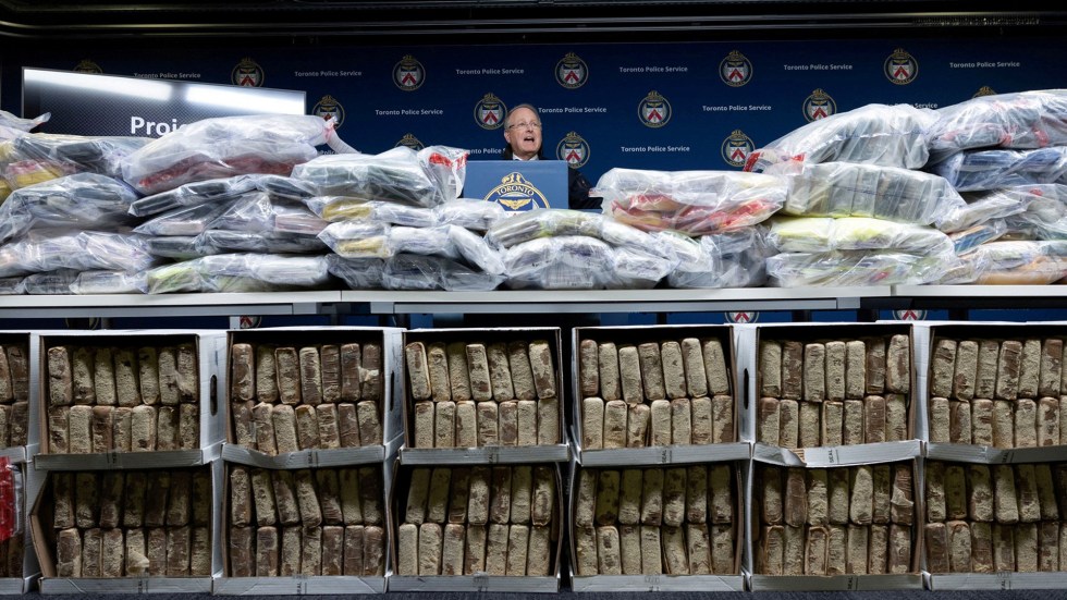 Canadian authorities seized a record 835 kilograms of cocaine in Toronto, marking the largest drug bust in the city's history.