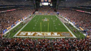 The second College Football Playoff semifinal pits 8 seed Ohio State against 5 seed Texas in the Cotton Bowl on Friday night.