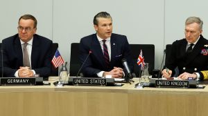 Defense Secretary Pete Hegseth told the Ukraine Defense Contact Group that U.S. forces will not join future peacekeeping missions in Ukraine.