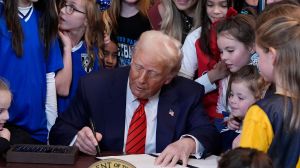 President Donald Trump signed an executive order banning transgender athletes from women and girls' sports.