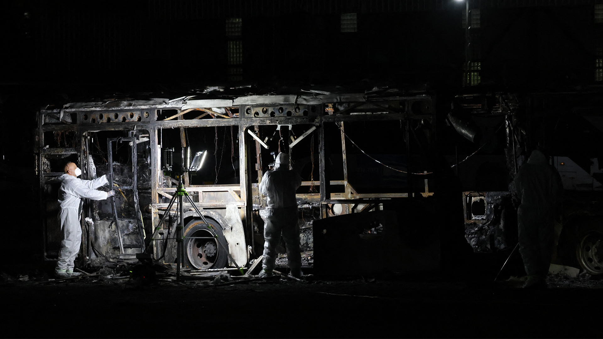 Several buses exploded near Tel Aviv in a suspected terror attack Thursday night, with no injuries, authorities said.