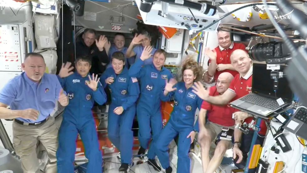 Four astronauts arrived at the International Space Station Sunday, March 16, aboard the SpaceX Dragon capsule.