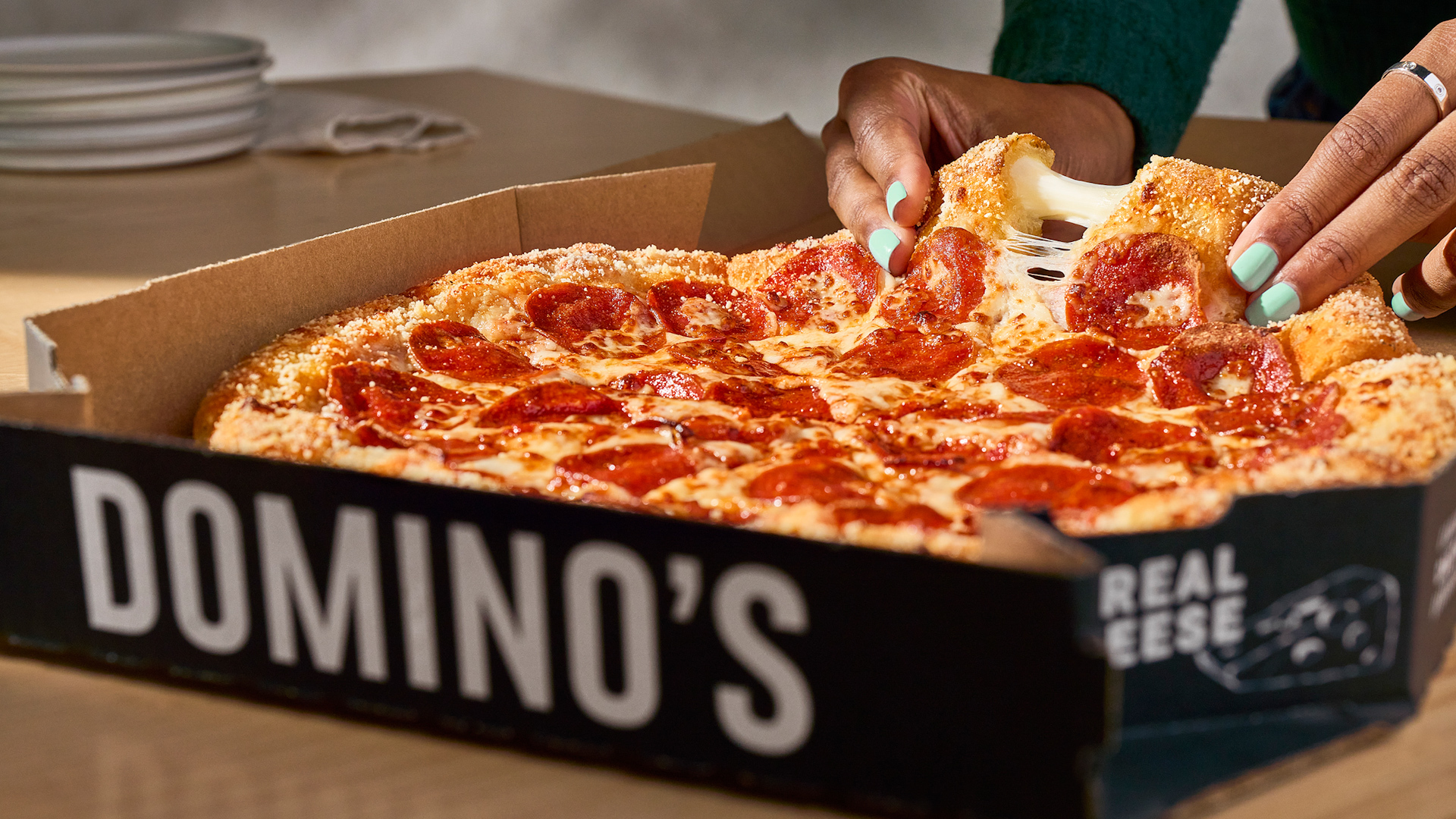 Domino's is now looking to catch the competition in the stuffed crust pizza game, which includes Pizza Hut and Papa Johns.